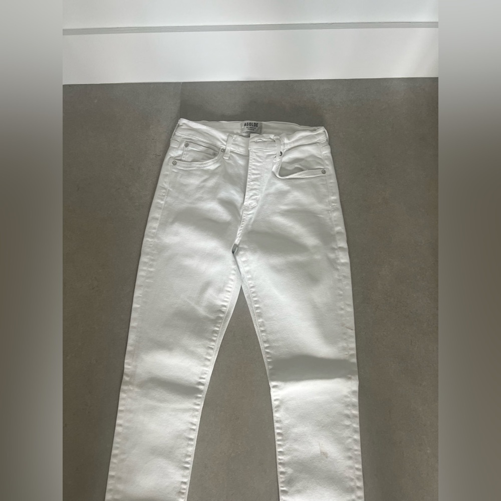 Agolde high rise white jeans
